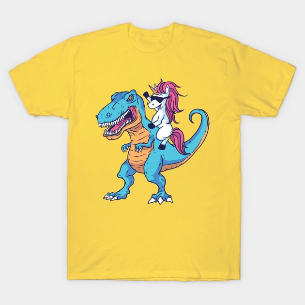 Unicorn T-rex T-Shirt by TomCage